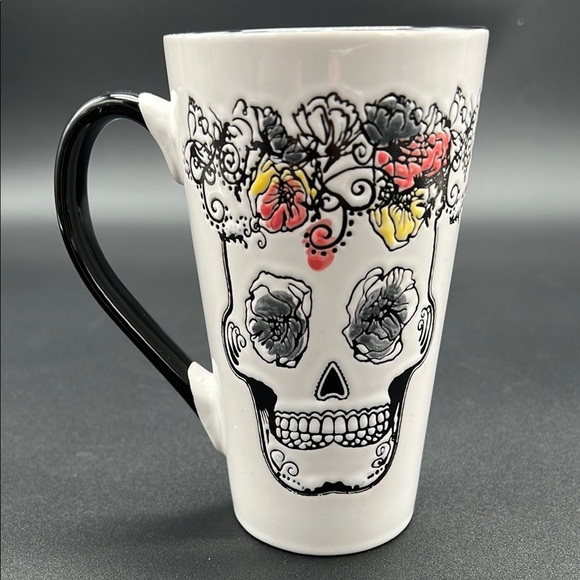 spectrum designz Other - Floral Skull Latte Mug for Dia de los Muertos